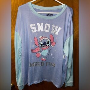 Disney Stitch Women’s Long Sleeve Graphic Pajama Top